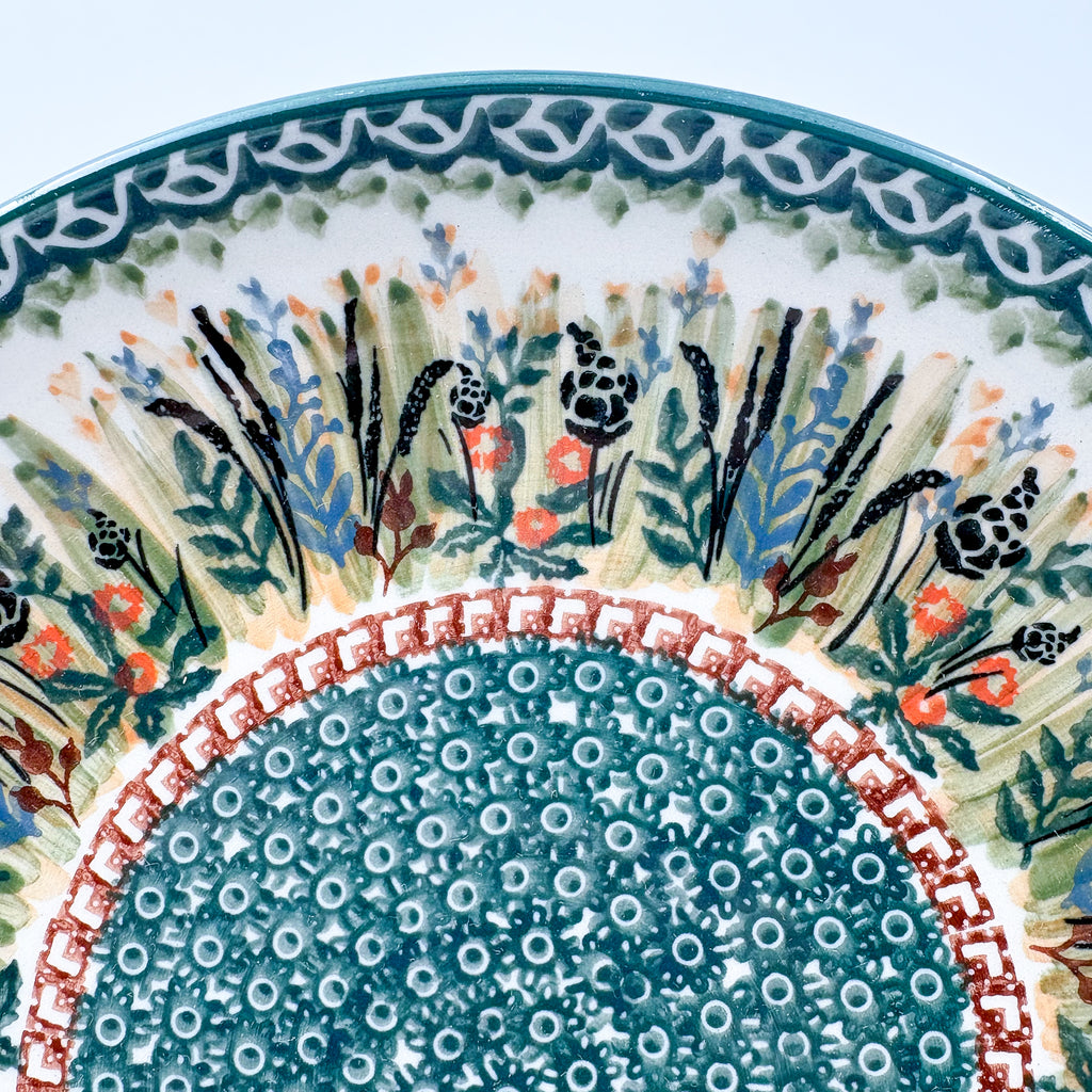 10” Plate.  Hand crafted Polish pottery stoneware: UNIKAT Harvest Design