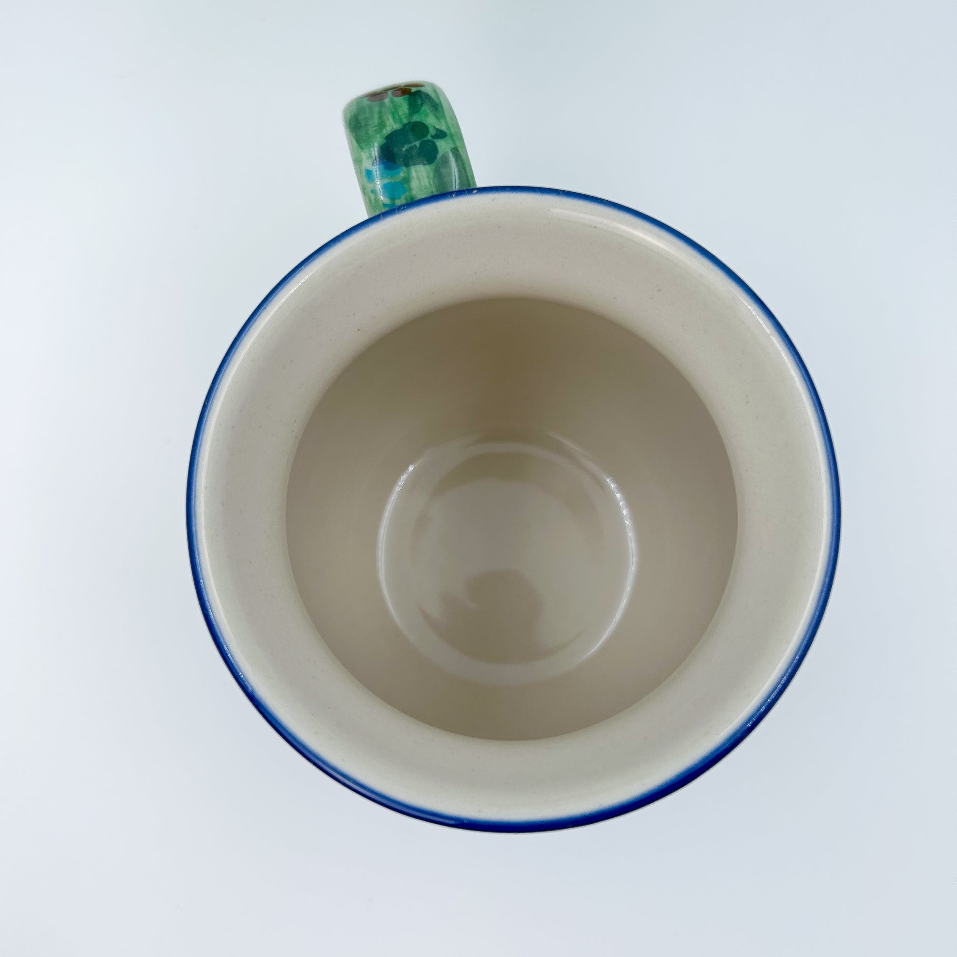 12 oz Polish Pottery floral UNIKAT bubble mug is made by talented artisans from Poland. 
Dimensions 5" x 3.66" x 3.78"
Ceramika Artystyczna Company