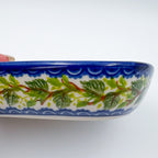 6" Butter Platter: UNIKAT Blue Poppy Songbird