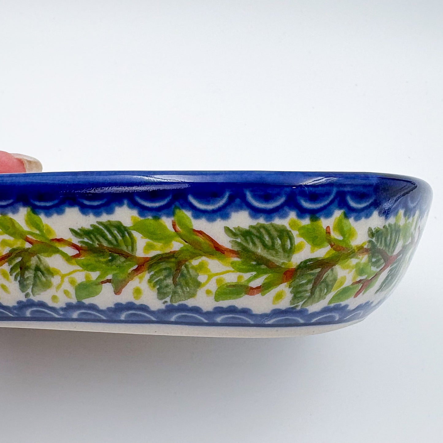 6" Butter Platter: UNIKAT Blue Poppy Songbird