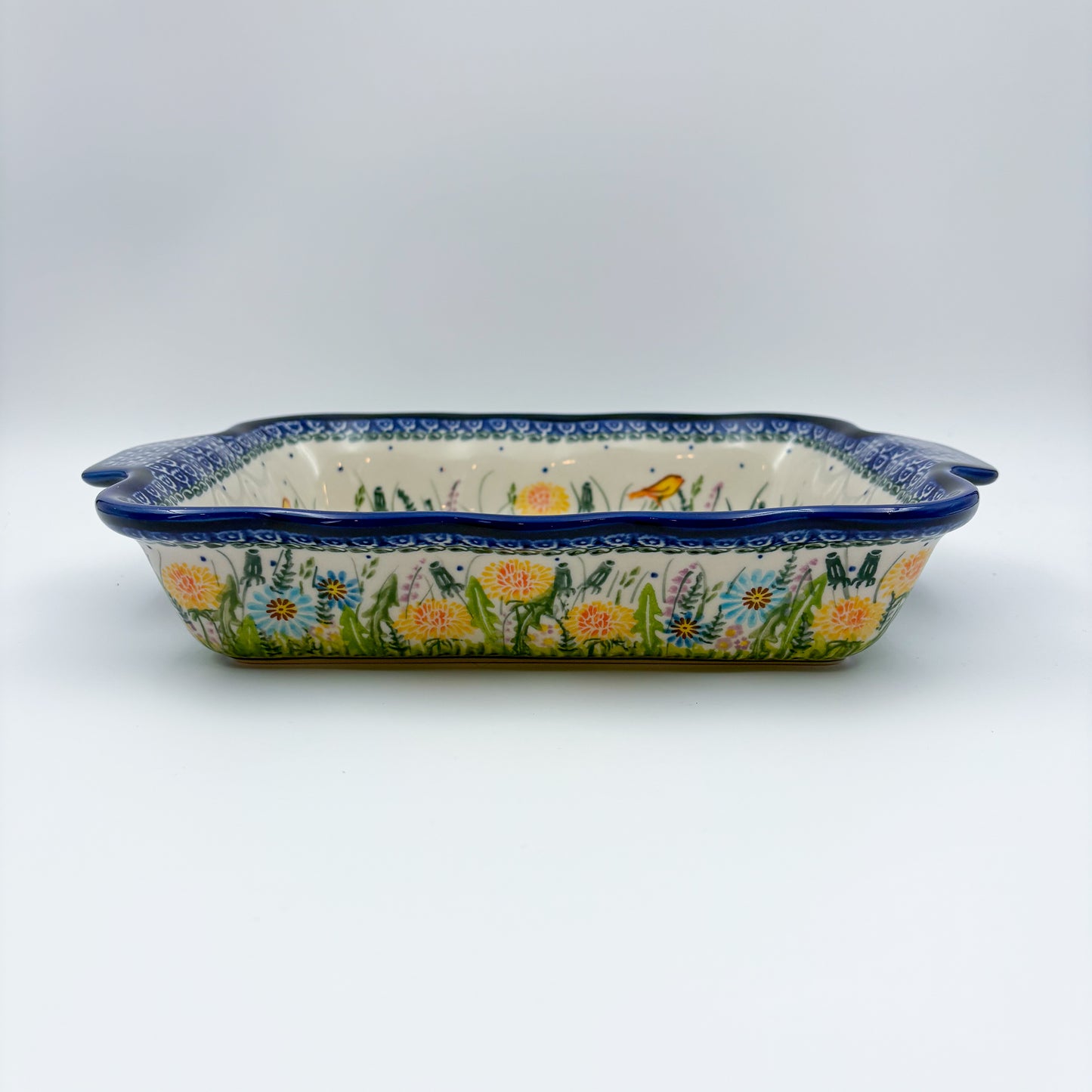 11.6" Baker Ada with Handles. Handmade in Poland.  UNIKAT Songbird Garden Design