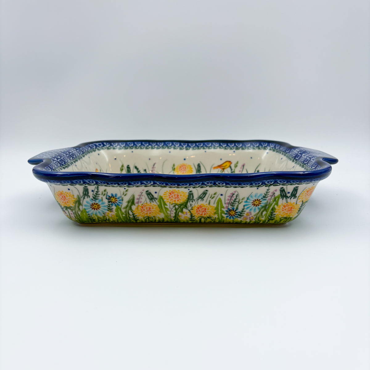 11.6" Baker Ada with Handles. Handmade in Poland.  UNIKAT Songbird Garden Design
