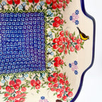 9” Lasagna Baker Handmade in Poland.  UNIKAT Red Berry Design