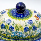 Butter Dish Oval: UNIKAT Bluebell Meadow Design