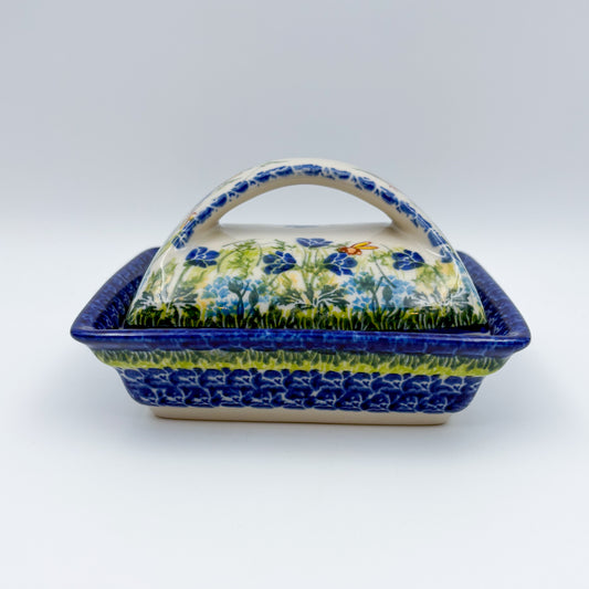 Butter Dish Deep: UNIKAT Bluebell Meadow