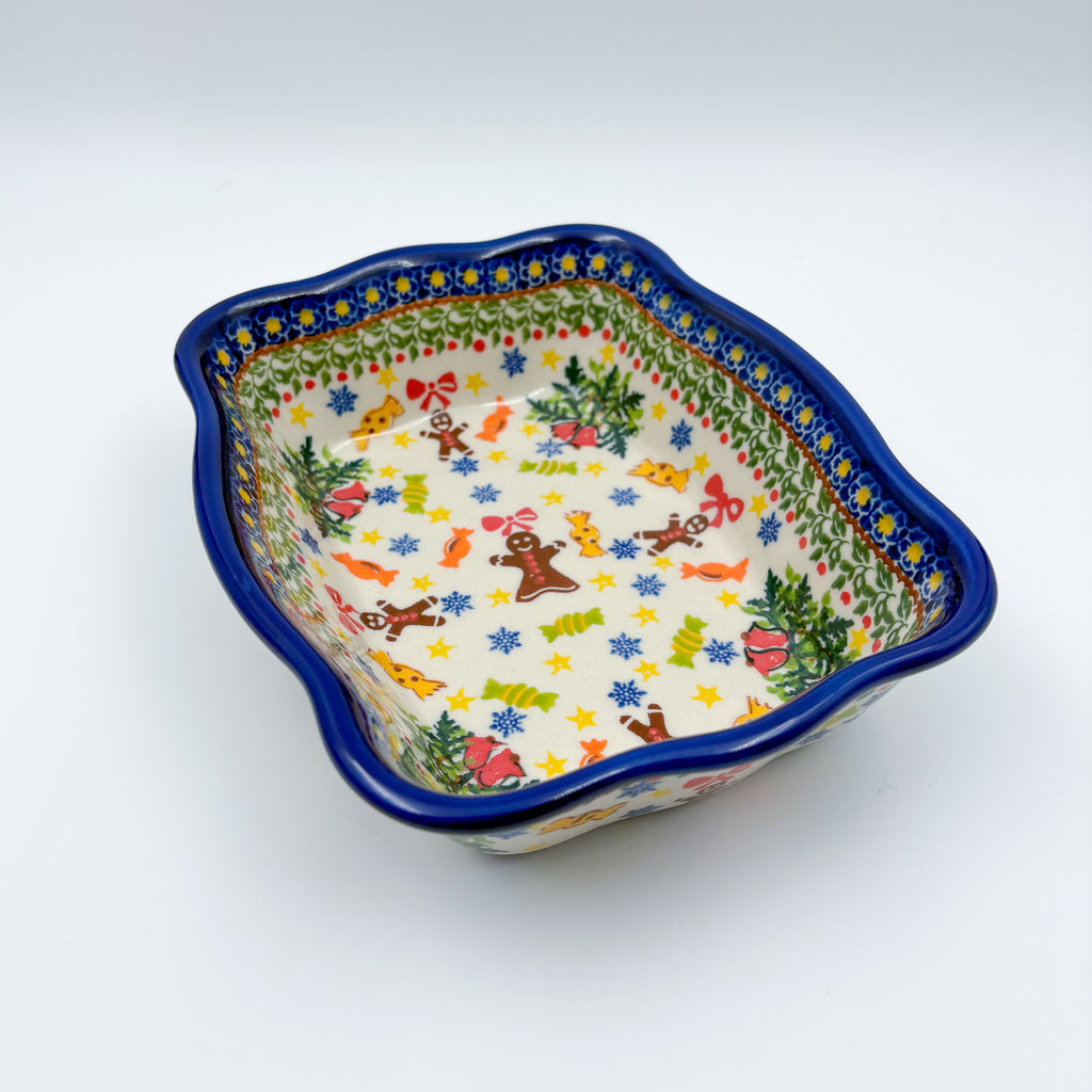 8” Rectangular Fala Baker.  Handmade in Poland.  UNIKAT Candyland