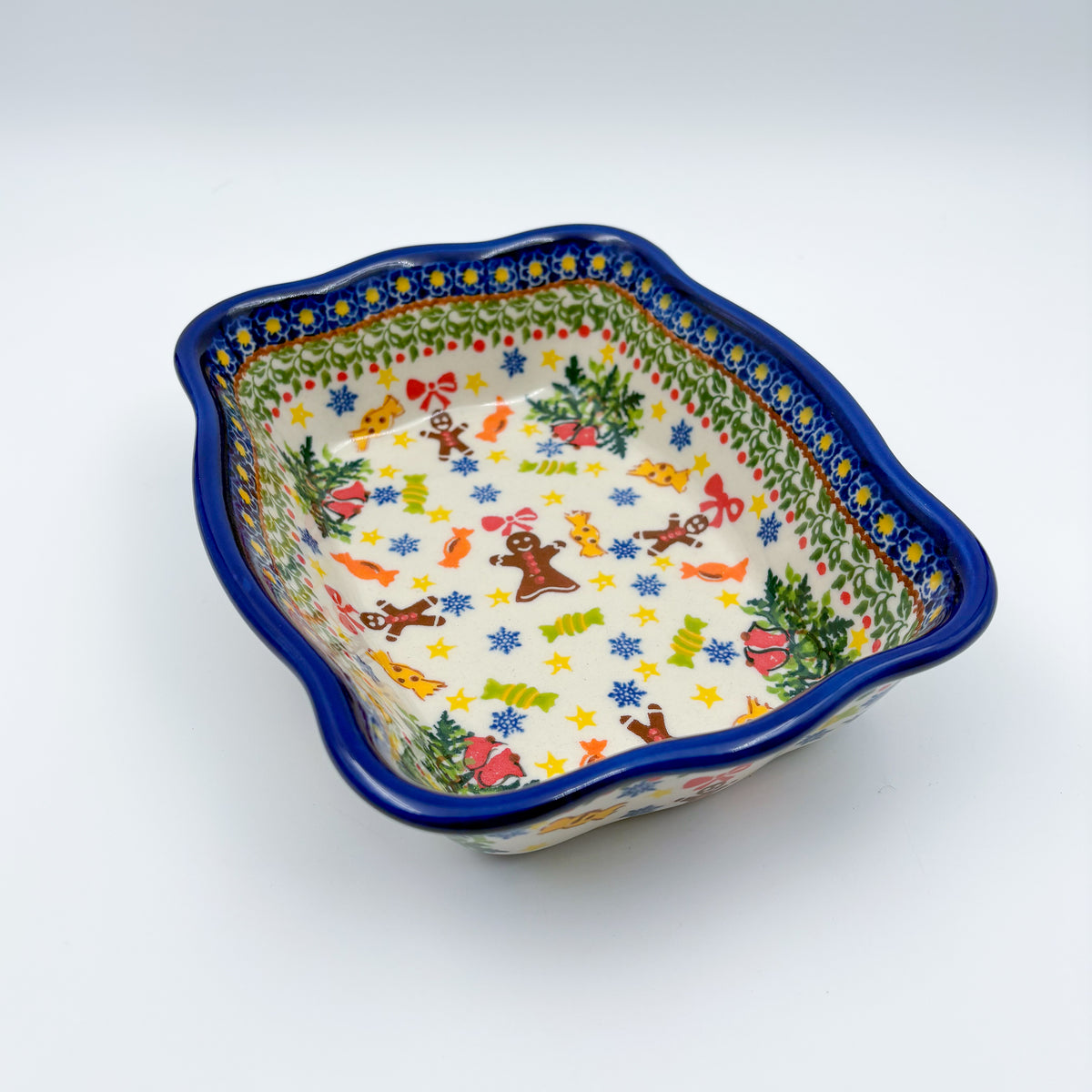 8” Rectangular Fala Baker.  Handmade in Poland.  UNIKAT Candyland