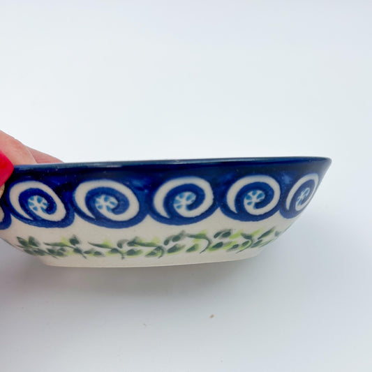 Soap Dish 5”.  Handmade Polish pottery.  UNIKAT Glorious Morning Glory
