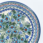 11” Plate.  Hand crafted Polish pottery stoneware: UNIKAT Evangeline Design