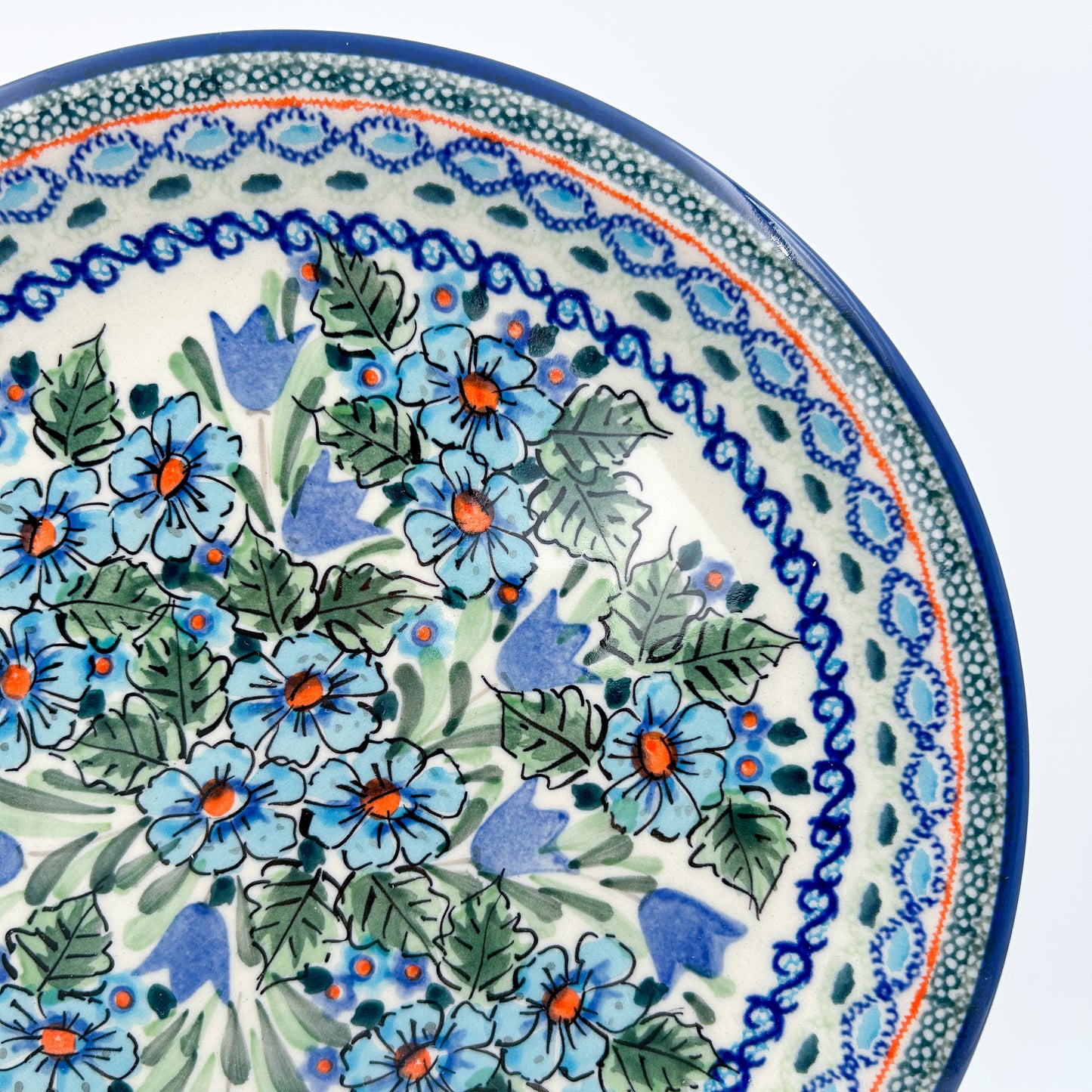 11” Plate.  Hand crafted Polish pottery stoneware: UNIKAT Evangeline Design
