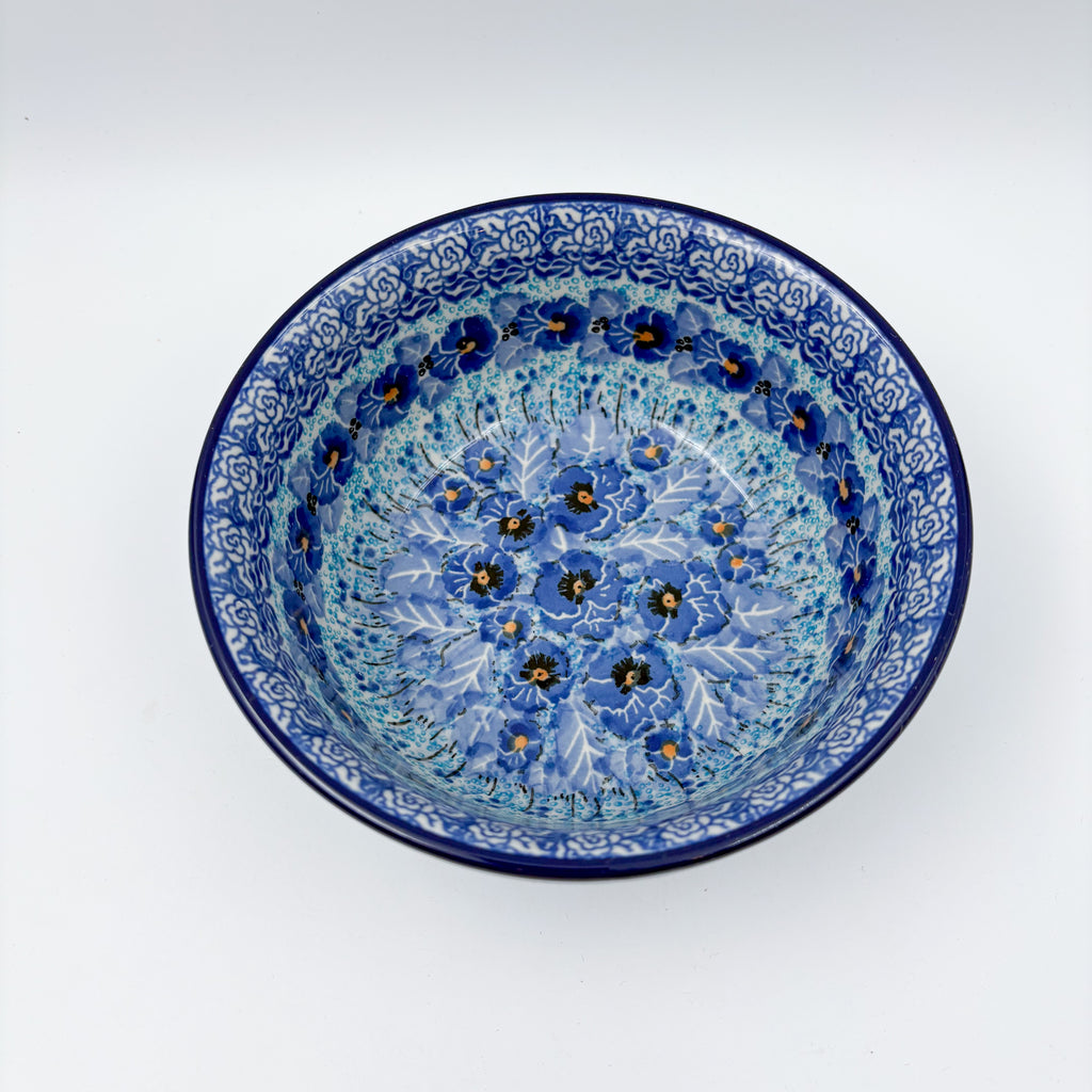 6” Bowl.  Hand crafted Polish pottery stoneware: UNIKAT Deep Winter Design