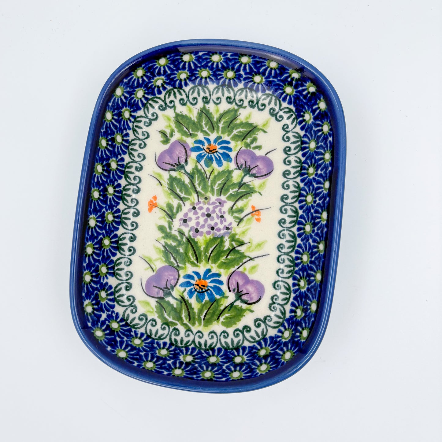 6" Butter Platter: UNIKAT Floral Garden  Design