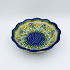 9" Wavy Bowl: UNIKAT Bluebell Meadow Design