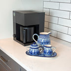 10" Cream and Sugar Set.  UNIKAT Deep Winter Design