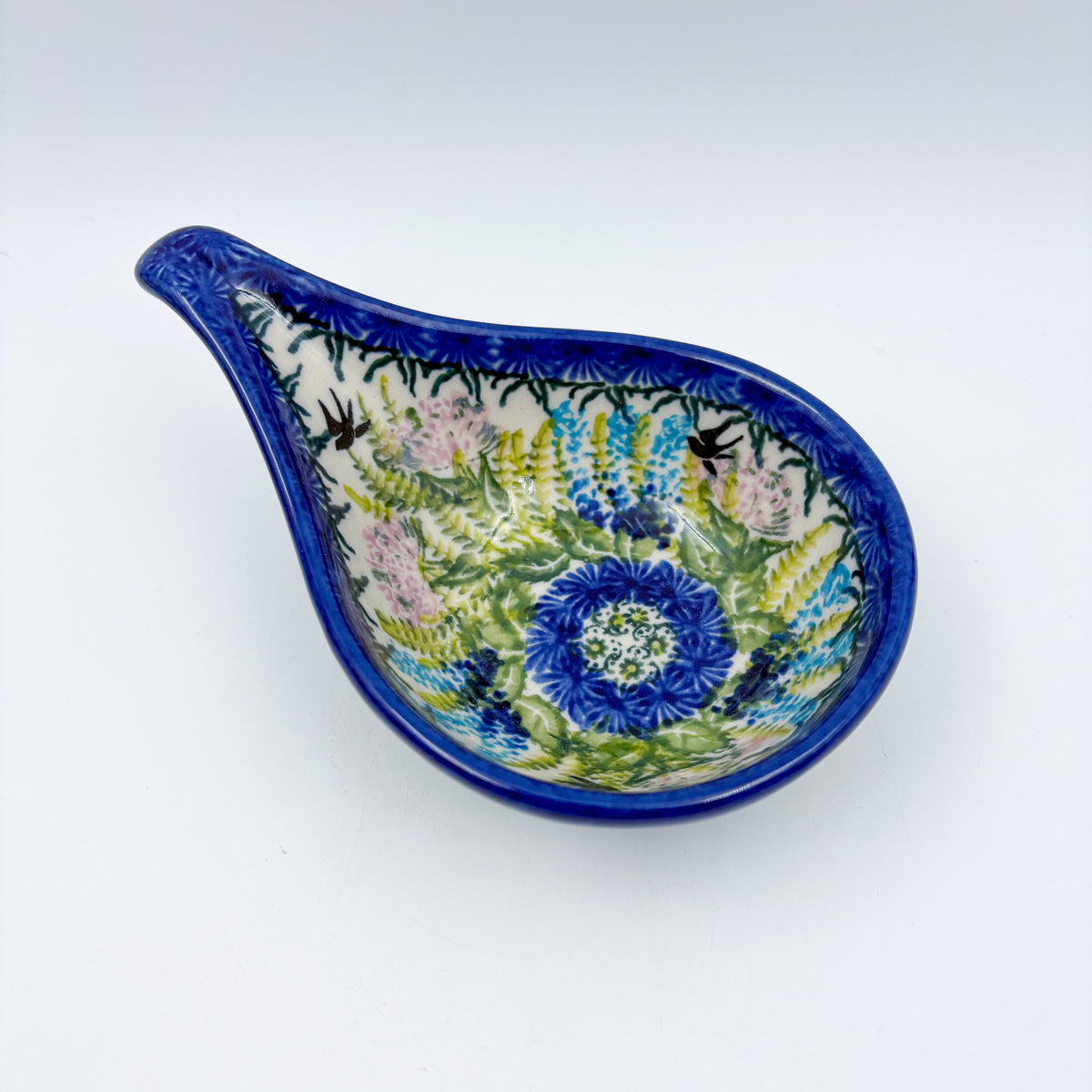 Spoon Stand.  Handmade Polish pottery.  UNIKAT Danda Bird