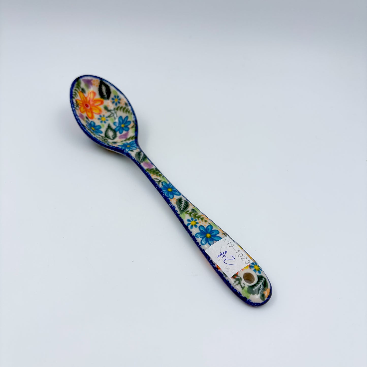 Spoon Lg 8”.  Handmade Polish pottery. UNIKAT Daisy Delight