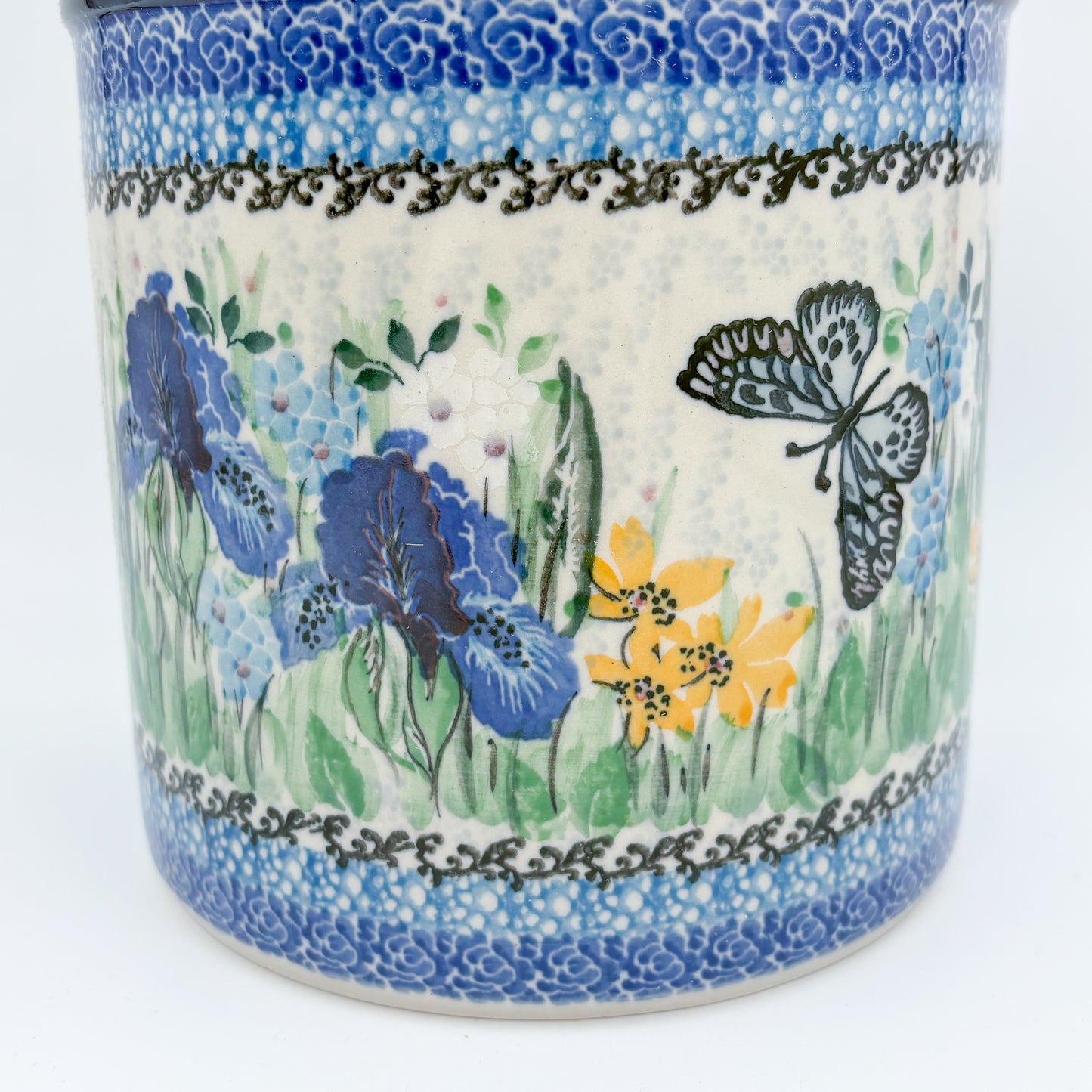 Utensil Jar 6”.  Handmade Polish pottery.  UNIKAT Sweet Nectar