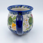 10 oz Bubble Mug. Handcrafted Polish pottery stoneware:  UNIKAT Fruit Basket