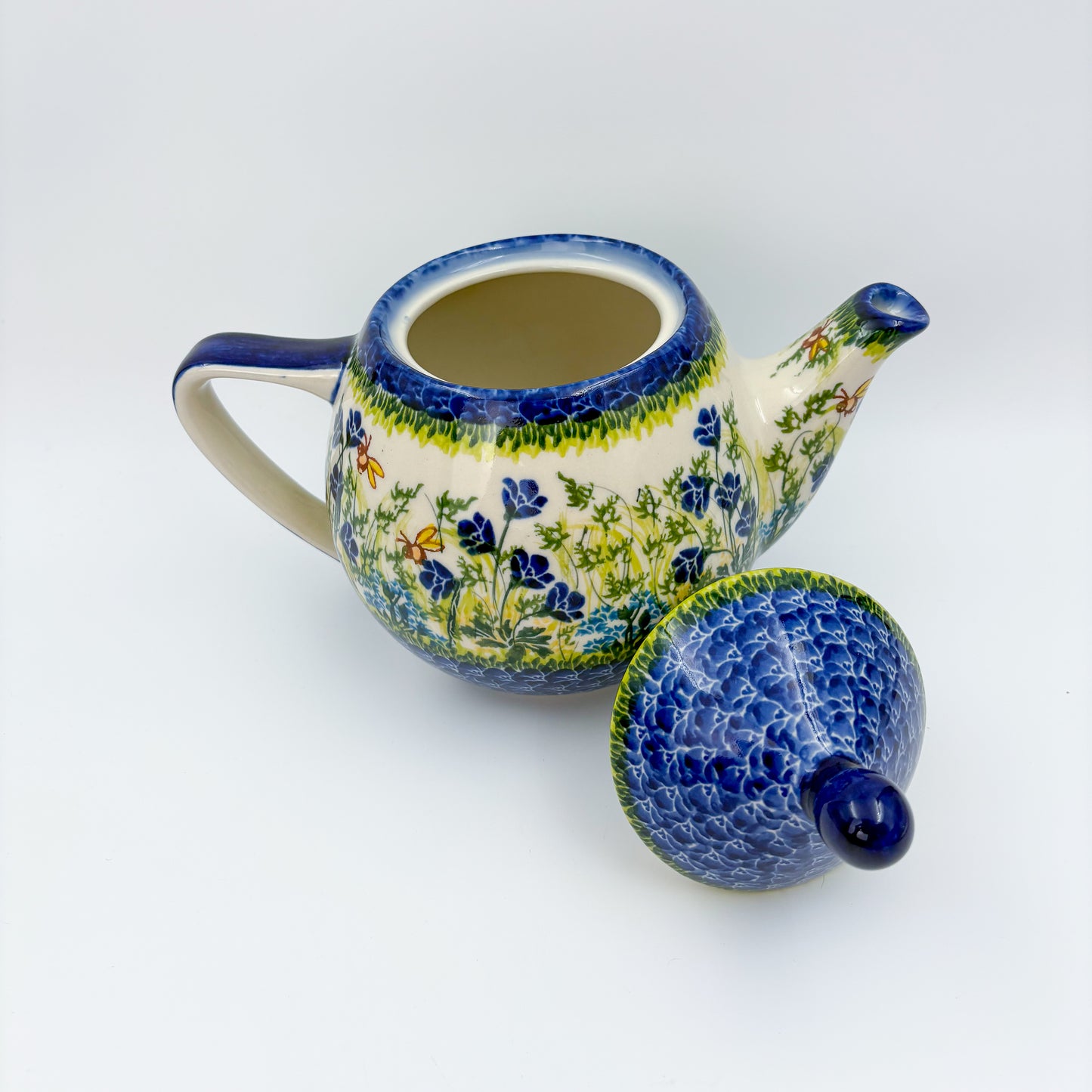 37 oz Teapot Atena Handcrafted Pottery in Poland. Bluebell Meadow Design