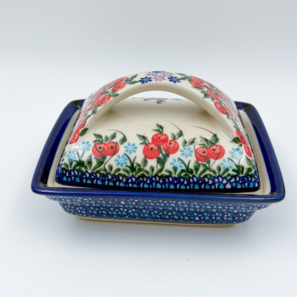 Butter Dish Deep: Handmade in Poland. UNIKAT Red Berry
