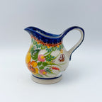 6 oz Kubus Creamer. Handcrafted in Poland UNIKAT Orange Poppy