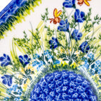 3 Point Bowl.  Hand crafted Polish pottery stoneware:  UNIKAT Bluebell Meadow