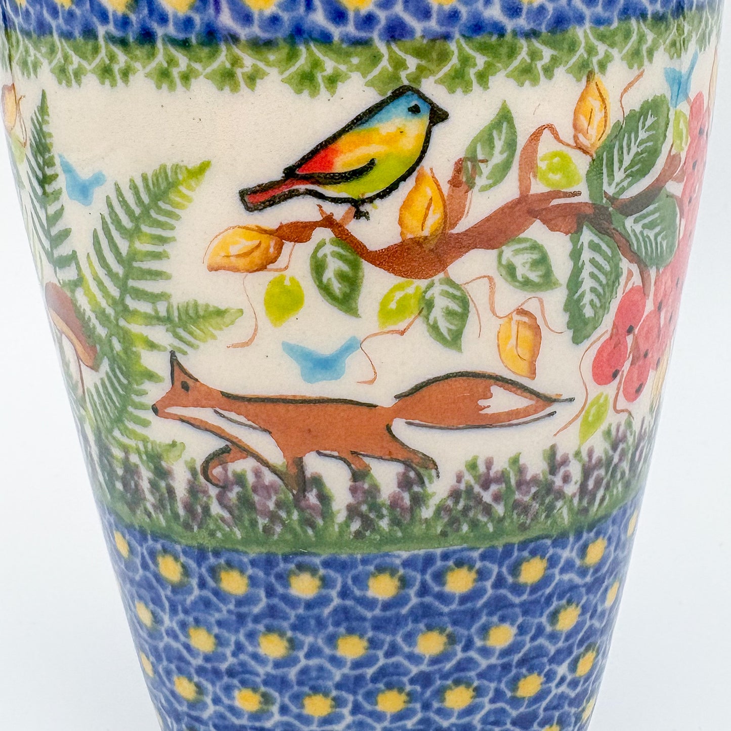 Mug XL 18oz. Handcrafted Polish pottery stoneware:  UNIKAT Foxy Trails