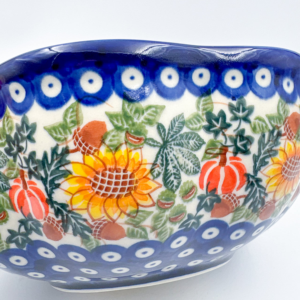10” Fala Bowl.  Hand crafted Polish pottery stoneware:  UNIKAT Sunflower Meadow Design