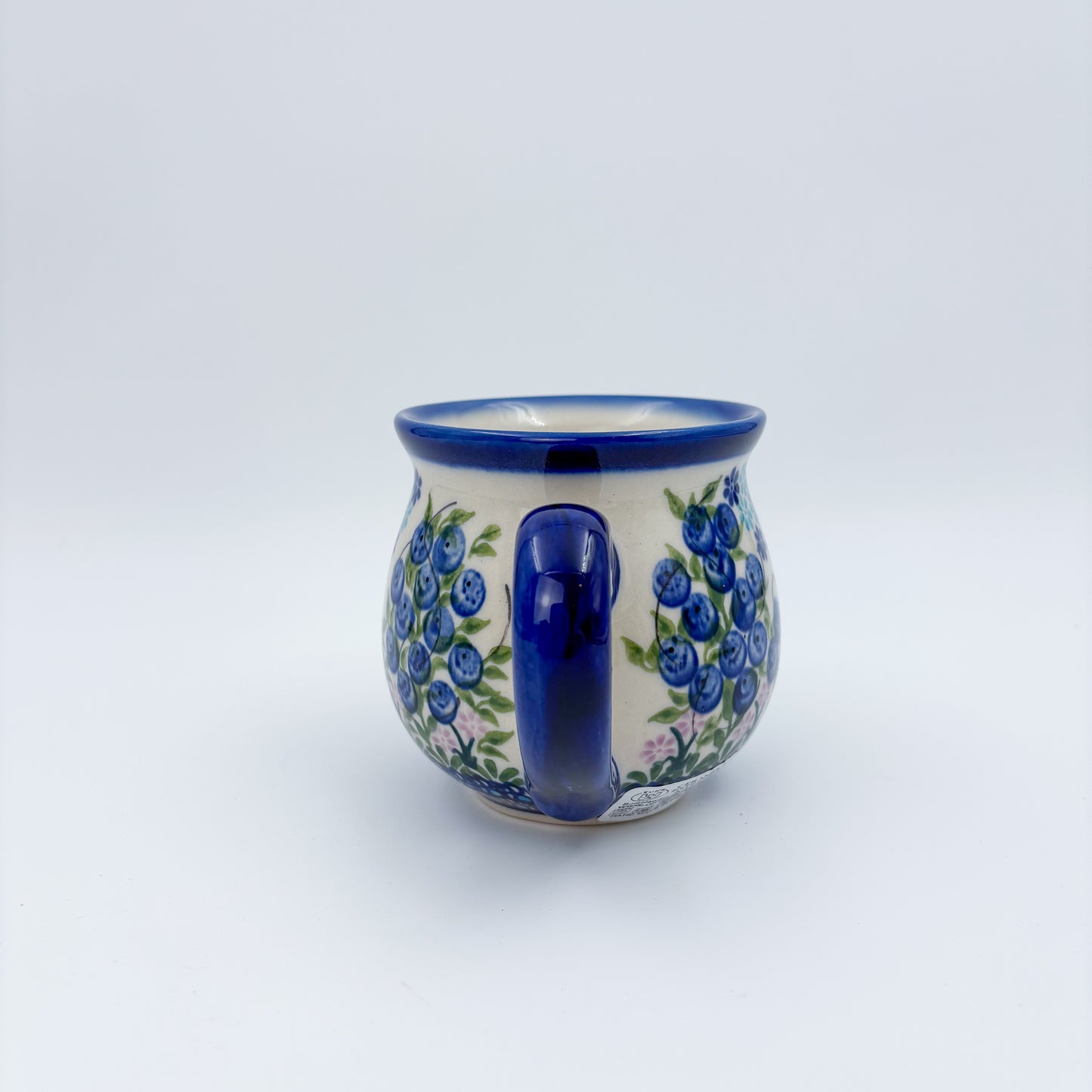 10 oz Bubble Mug. Handcrafted Polish pottery stoneware:  UNIKAT Blueberry Design