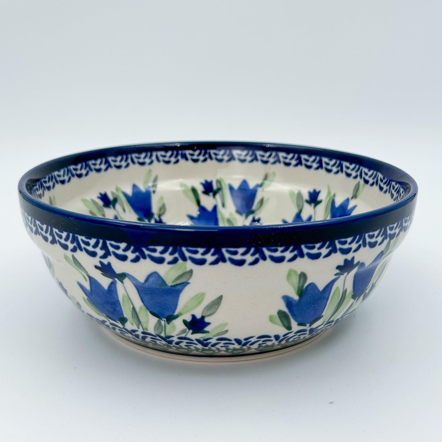7”  Bowl.  Hand crafted Polish pottery stoneware: UNIKAT Tulip Fields Design