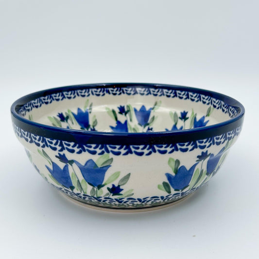 7”  Bowl.  Hand crafted Polish pottery stoneware: UNIKAT Tulip Fields Design