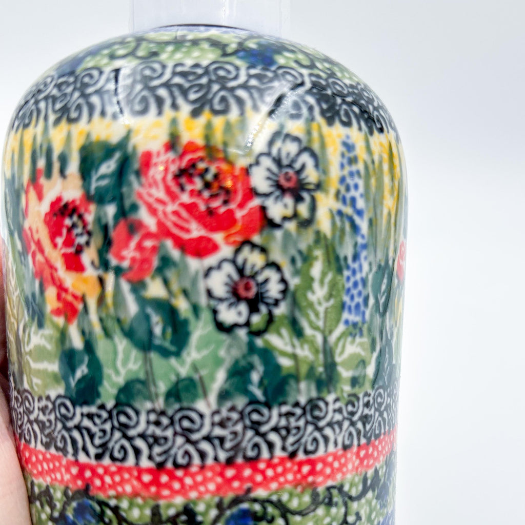 Soap Dispenser 5”.  Handmade Polish pottery.  UNIKAT Splendid Morning Glow