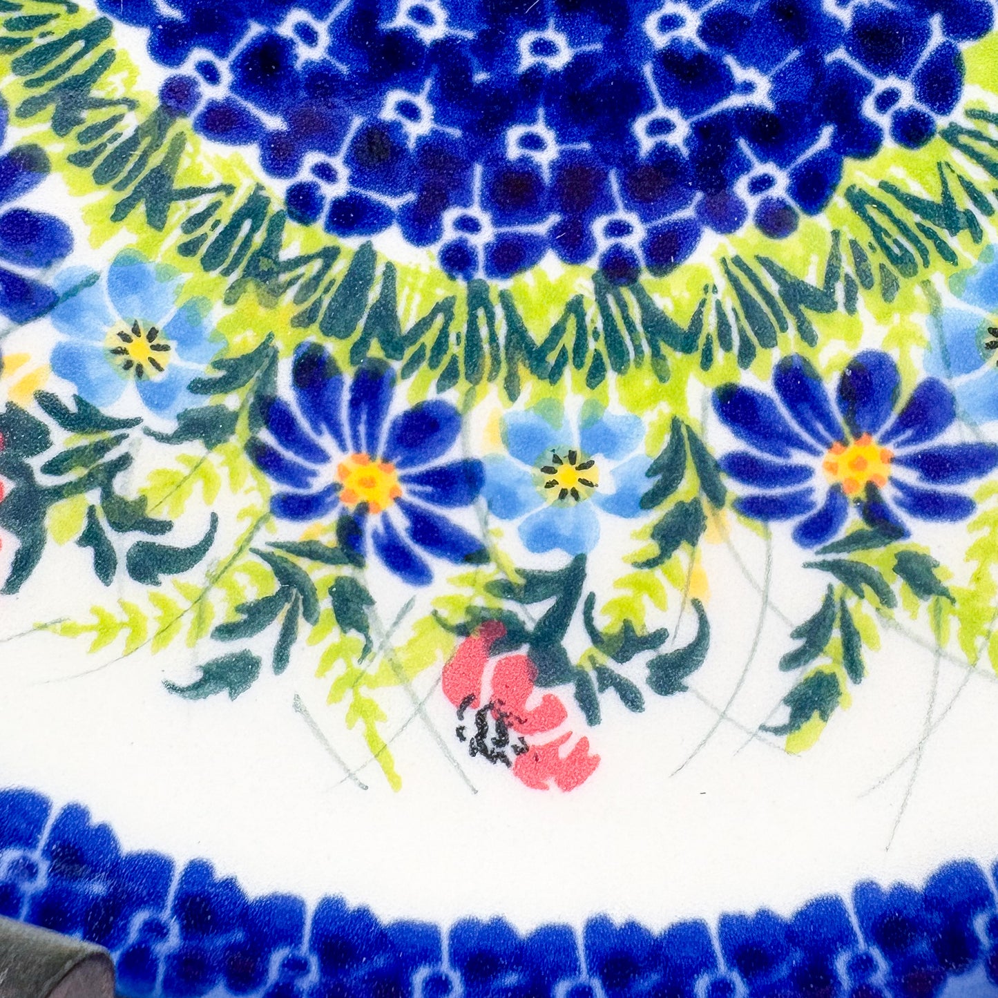 7.5” Plate.  Hand crafted Polish pottery stoneware: UNIKAT Meadow Breeze