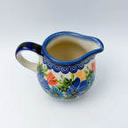 6 oz Kubus Creamer. Handcrafted in Poland UNIKAT Poppy Garden Bloom