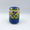 5” Toothbrush/Makeup Holder.  Hand crafted Polish pottery stoneware: UNIKAT Bluebell Meadow Design