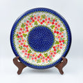 10.2” Plate.  Hand crafted Polish pottery stoneware: UNIKAT Cherry Blossom Design