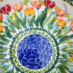 Close-up of center medallion on Wild Tulips bowl