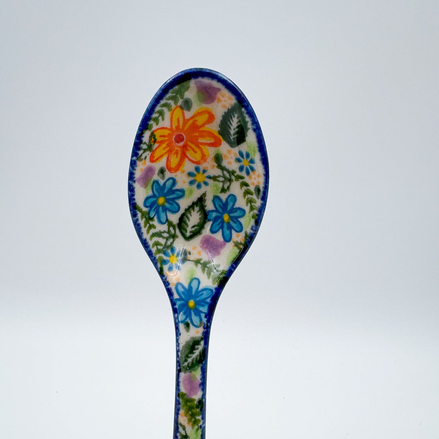Spoon Lg 8”.  Handmade Polish pottery. UNIKAT Daisy Delight