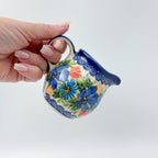 6 oz Kubus Creamer. Handcrafted in Poland UNIKAT Poppy Garden Bloom