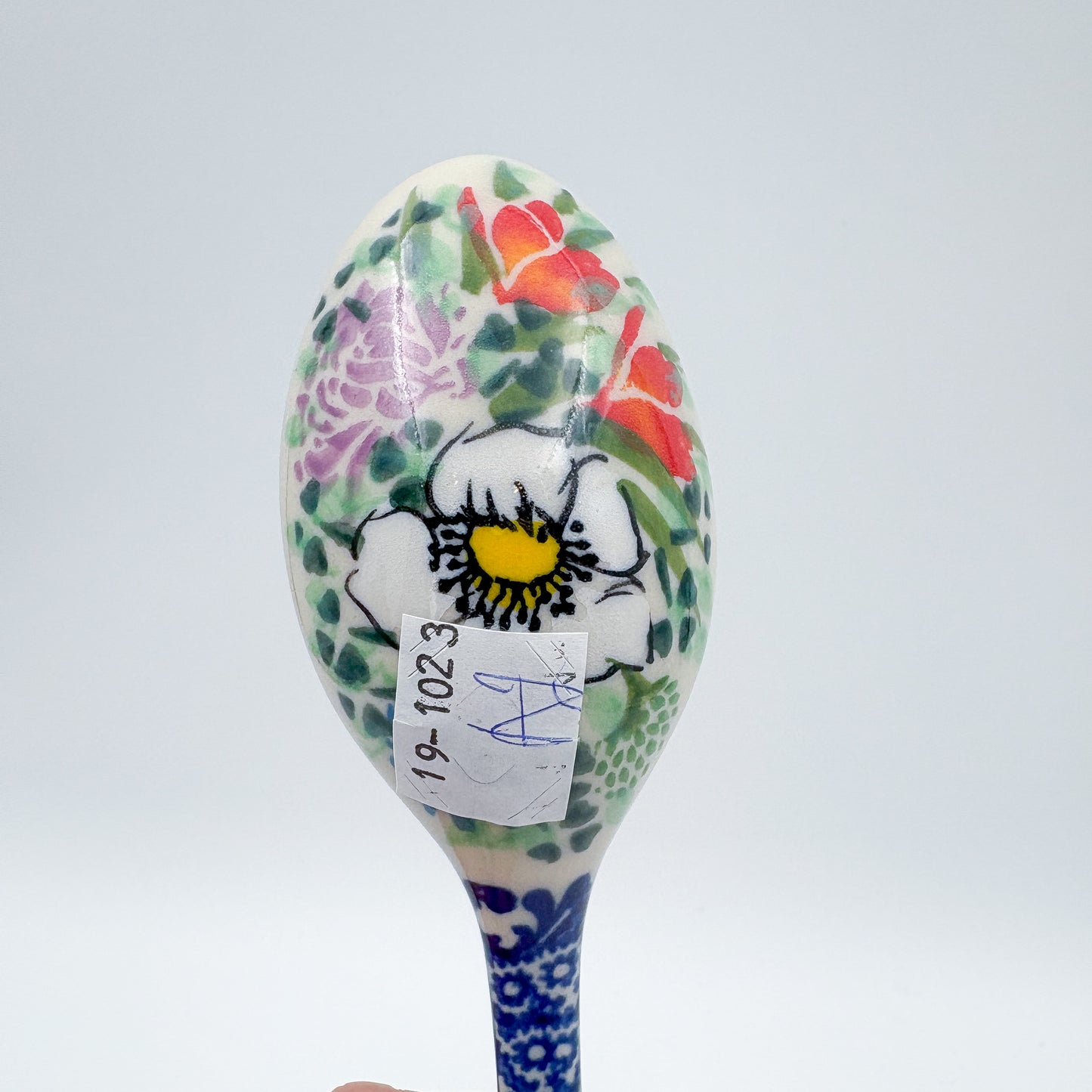 Spoon Lg 8”.  Handmade Polish pottery. UNIKAT Flower Patch