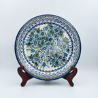 11” Plate.  Hand crafted Polish pottery stoneware: UNIKAT Evangeline Design