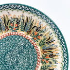 10” Plate.  Hand crafted Polish pottery stoneware: UNIKAT Harvest Design