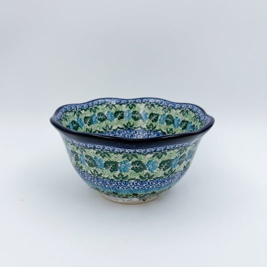 6" Scalloped Bowl.  UNIKAT Spring Floral Garland