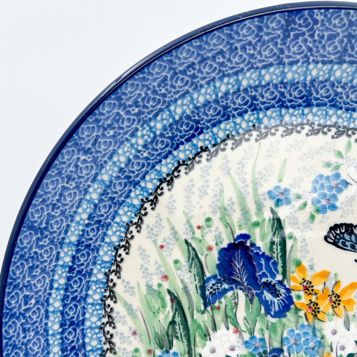 10.5” Plate.  Hand crafted Polish pottery stoneware: UNIKAT Sweet Nectar Design