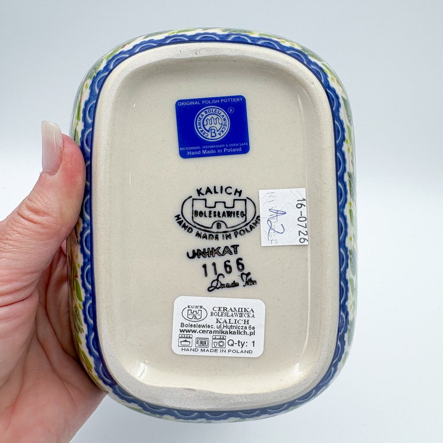 6" Butter Platter: UNIKAT Blue Poppy Songbird