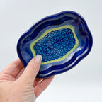 Soap Dish 5”.  Handmade Polish pottery. Midnight Eclipse Design