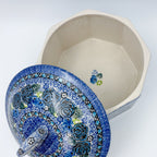 6" Pretzel Jar.  Handmade Polish pottery.  UNIKAT Garden at Midnight Design
