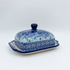 7" Butter Dish: UNIKAT Deep Winter Design