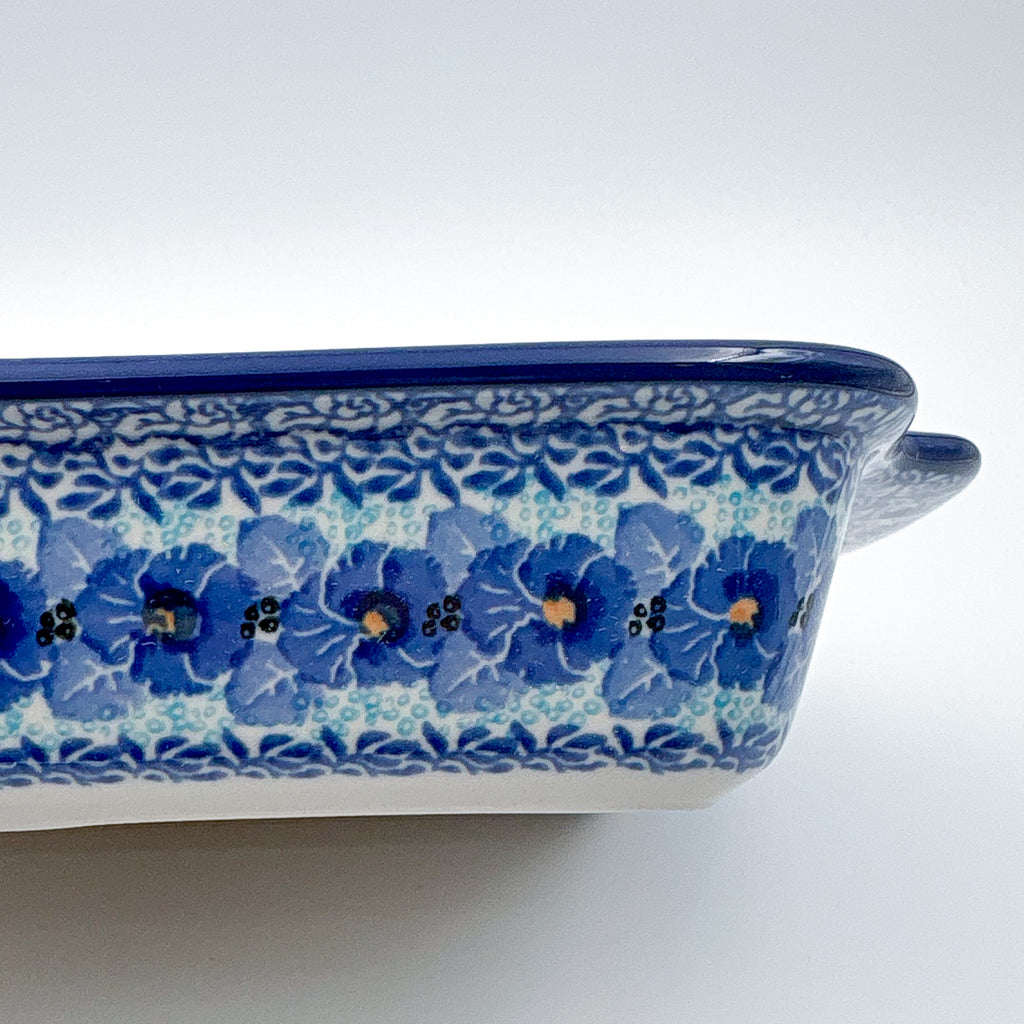 9.5" Rectangular Baker with Handles .  UNIKAT Deep Winter Design
