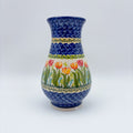 Vase 9”. Handmade Polish pottery.  UNIKAT Tulip Fields